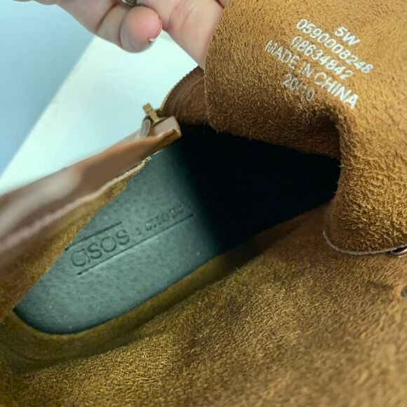 Nwob ASOS Armour chain lace up ankle boots Sz 5 - Picture 6 of 9